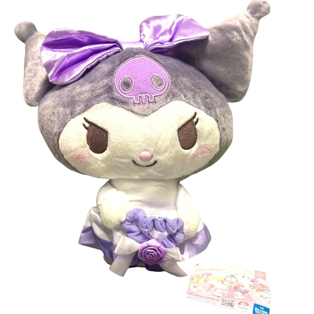 Kuromi Sanrio Plush Wedding Dress FuRyu Kawaii Plush NWT